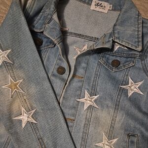 Lola + The Boys Light Blue Star Jean Jacket
